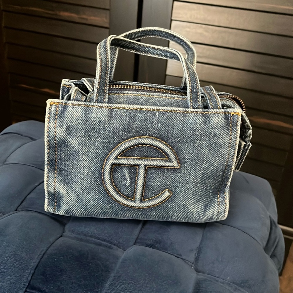 Telfar Denim Shopper in small